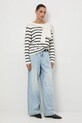 Sweter damski z wiskozą RW25-SWD033 beżowy RW25