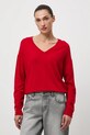 Sweter damski z wiskozą RW25-SWD034 czerwony