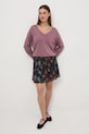 Sweter damski z wiskozą RW25-SWD034 różowy RW25