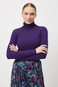 Sweter damski prążkowany z wiskozą fioletowy RW25-SWD070