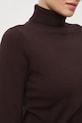 Sweter damski gładki z wiskozą RW25-SWD071 brązowy