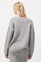 Odzież Sweter damski z warkoczowym splotem RW25-SWD073 szary