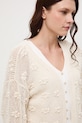 Kardigan damski ażurowy beżowy RW25.SWD104