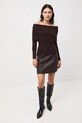 Sweter damski prążkowany RW25-SWD504 brązowy RW25