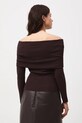 Odzież Sweter damski prążkowany RW25-SWD504 brązowy
