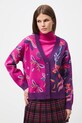 Kardigan damski żakardowy wzorzysty RW25-SWD602 multicolor