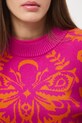 Sweter damski wzorzysty z wiskozą RW25-SWD603 pomarańczowy