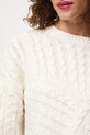 Sweter damski z warkoczowym splotem RW25-SWD609 beżowy