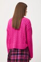 Odzież Sweter damski z warkoczowym splotem RW25-SWD609 różowy