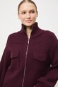 Sweter damski gładki z wiskozą bordowy RW25-SWD612