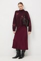Medicine sweter z domieszką wełny RW25-SWD703 bordowy RW25