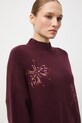Medicine sweter z domieszką wełny bordowy RW25-SWD703
