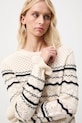 Sweter damski ażurowy beżowy RW25-SWD704