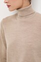 Sweter z wełny merino melanżowy RW25-SWD810 beżowy