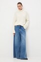Medicine sweter z wełny merino RW25-SWD812 beżowy RW25