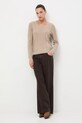 Medicine sweter z wełny merino RW25-SWD813 beżowy RW25