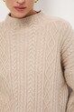 Sweter damski z warkoczowym splotem RW25-SWD817 beżowy