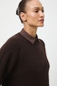 Sweter damski z moherem i wełną brązowy RW25-SWD820