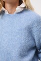 Sweter z wełną alpaki damski gładki RW25-SWDA13 niebieski