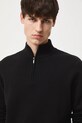 Sweter męski gładki czarny RW25-SWM507