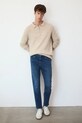 Sweter męski z wełną RW25-SWM705 beżowy RW25