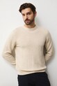 Sveter s prímesou vlny s textúrou béžová RW25-SWMB11