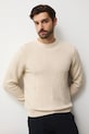 Sveter s prímesou vlny s textúrou béžová RW25-SWMB11
