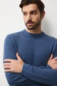 Sveter s prímesou vlny s textúrou modrá RW25-SWMB11