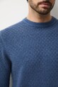 Sveter s prímesou vlny s textúrou RW25-SWMB11 modrá