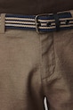 Šortky s příměsí lnu pánské s páskem hnědá RW25-SZM101