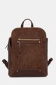 Plecak damski ze skóry ekologicznej i imitacji zamszu mieści A4 brązowy RW25-TPDA05