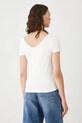 Odzież T-shirt bawełniany damski z elastanem prążkowany RW25.TSD012 beżowy