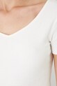 T-shirt bawełniany damski z elastanem prążkowany RW25.TSD012 beżowy