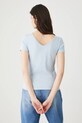 Odzież T-shirt bawełniany damski z elastanem prążkowany RW25.TSD012 niebieski