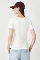 Odzież T-shirt bawełniany damski z elastanem prążkowany RW25-TSD020 beżowy