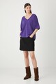 T-shirt bawełniany damski z efektem sprania RW25.TSD021 fioletowy RW25