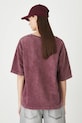 Odzież T-shirt bawełniany damski z efektem sprania RW25.TSD021 bordowy