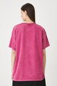 T-shirt bawełniany damski z efektem sprania RW25.TSD022 różowy RW25