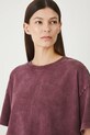 T-shirt bawełniany damski z efektem sprania RW25.TSD022 bordowy