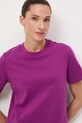 T-shirt bawełniany damski interlock gładki fioletowy RW25-TSD041