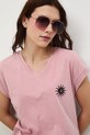 Medicine t-shirt bawełniany różowy RW25-TSD100