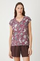 T-shirt bawełniany damski wzorzysty RW25.TSD101 bordowy RS26