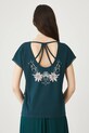 Odzież T-shirt bawełniany damski z wycięciem na plecach RW25.TSD103 zielony