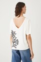 Odzież T-shirt damski z modalem z nadrukiem RW25-TSD108 beżowy