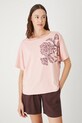 T-shirt damski z modalem z nadrukiem RW25-TSD108 różowy RS26