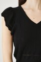 T-shirt damski z wiskozy z fakturą RW25.TSD111 czarny