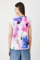 T-shirt bawełniany damski w kwiaty RW25.TSD202 biały RW25