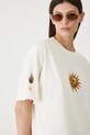 T-shirt bawełniany damski z kolekcji Lands of Legends – Olimp RW25-TSD251 beżowy