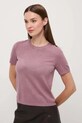 T-shirt damski gładki z wiskozą RW25-TSD304 różowy RW25