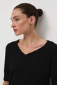 T-shirt damski z elastanem gładki czarny RW25-TSD306